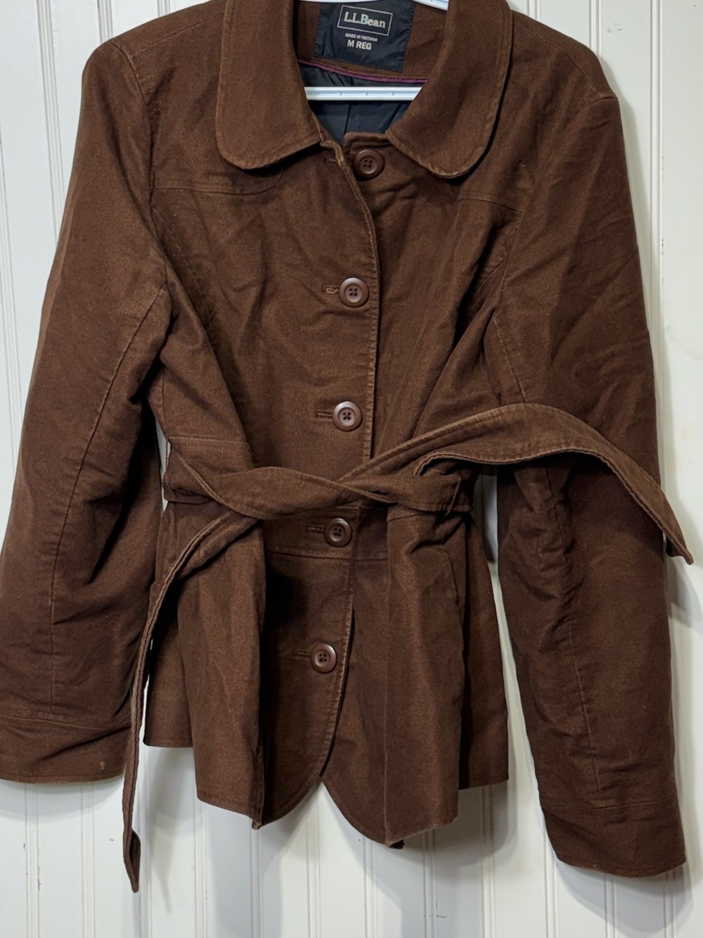 L.L.Bean Brown Cotton Belted Utility Jacket Women’s Medium Regular
